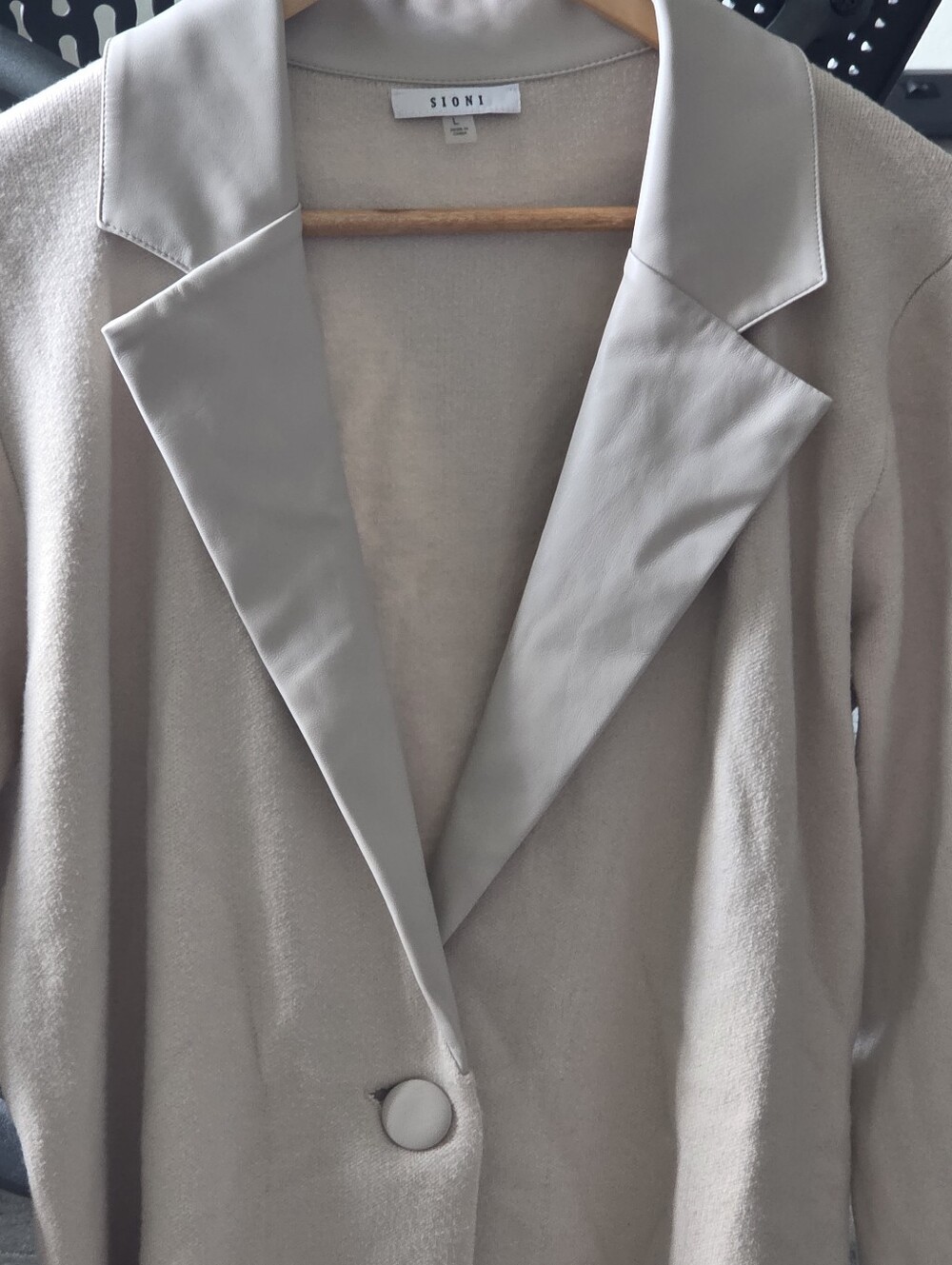 Sioni Cardigan Long Blazer Sweater in Cream classic Womens L Beige